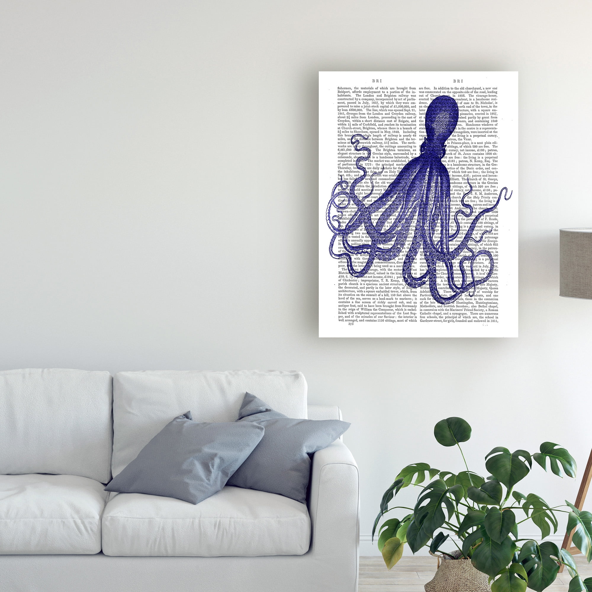 Trademark Fine Art 'Blue Octopus 4' Canvas Art by Fab Funky
