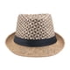 thumbnail image 1 of Sombrero Fedora de paja de verano, sombrero de ala corta para el sol de Panamá, sombrero de playa Trilby para hombres y mujeres, caqui, M Feliz Sencillez, 1 of 5