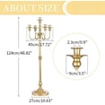 thumbnail image 5 of Candelabra Gold for Wedding Decor: 50'' Tall Candelabra Floor Candle Floral Centerpiece Stand for Events Party Ceremony Aisle Reception Decorations for 5 Candlesticks, 2 pcs, 5 of 7