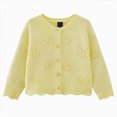 thumbnail image 2 of CAUYDY Infant Baby Girl Cardigan Button Down Knit Fall Sweatshirt Toddler Lightweight Sweater Cardigan for Baby Girl(L101-Yellow,4-5 Y), 2 of 4