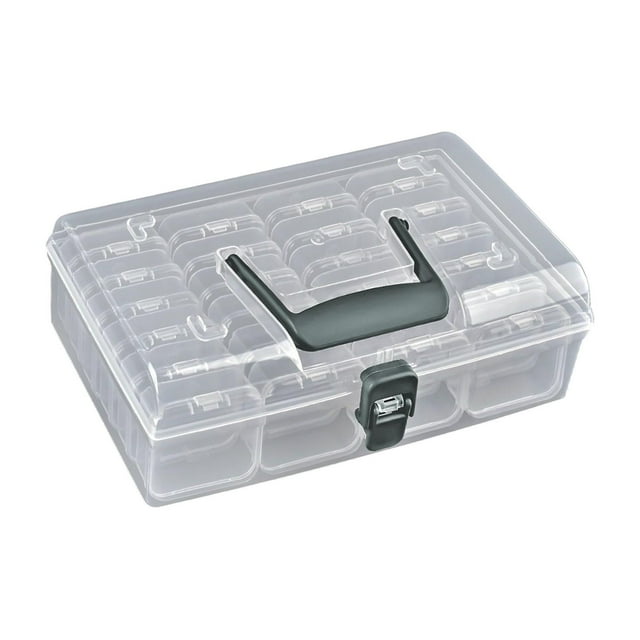 Caja organizadora transparente, contenedor de cuentas con 24 compartimentos, estuche de almacenamiento para decoraciones de uñas, pendientes, anillos,