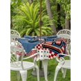 thumbnail image 3 of Outdoor Tablecloth with Umbrella Hole for Patio/Picnic/Party/Camping, 4th of July Waterproof Table Cloth Round Cover Washable, Independence Day American Patriotic Red Blue (Dia 60"), 3 of 9