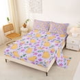 thumbnail image 2 of Erosebridal Cute Capybara Animals Kid Bed Sheets, Purple Flower Leaf King Sheets, 4-Piece, 2 of 5