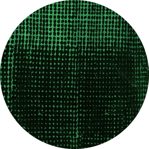 Ahgly Company Indoor Round Abstract Green Modern Area Rugs, 4' Round