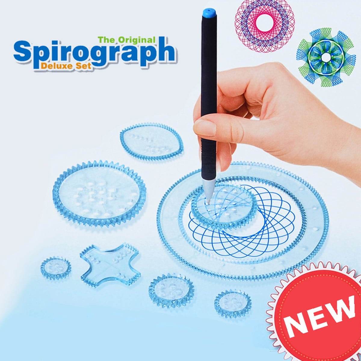 25Pcs Spirograph Deluxe Design Set Creative Drawing Spirograph Original Design Cyclex Shapes Kit