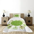 thumbnail image 4 of Ambesonne Earth Quilted Bedspread Set 2 Pcs, Various Green Trees Bloom, Twin Size, Multicolor, 4 of 5
