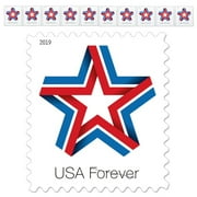 USPS Star Ribbon Forever Postage Stamps, 10 Stamps