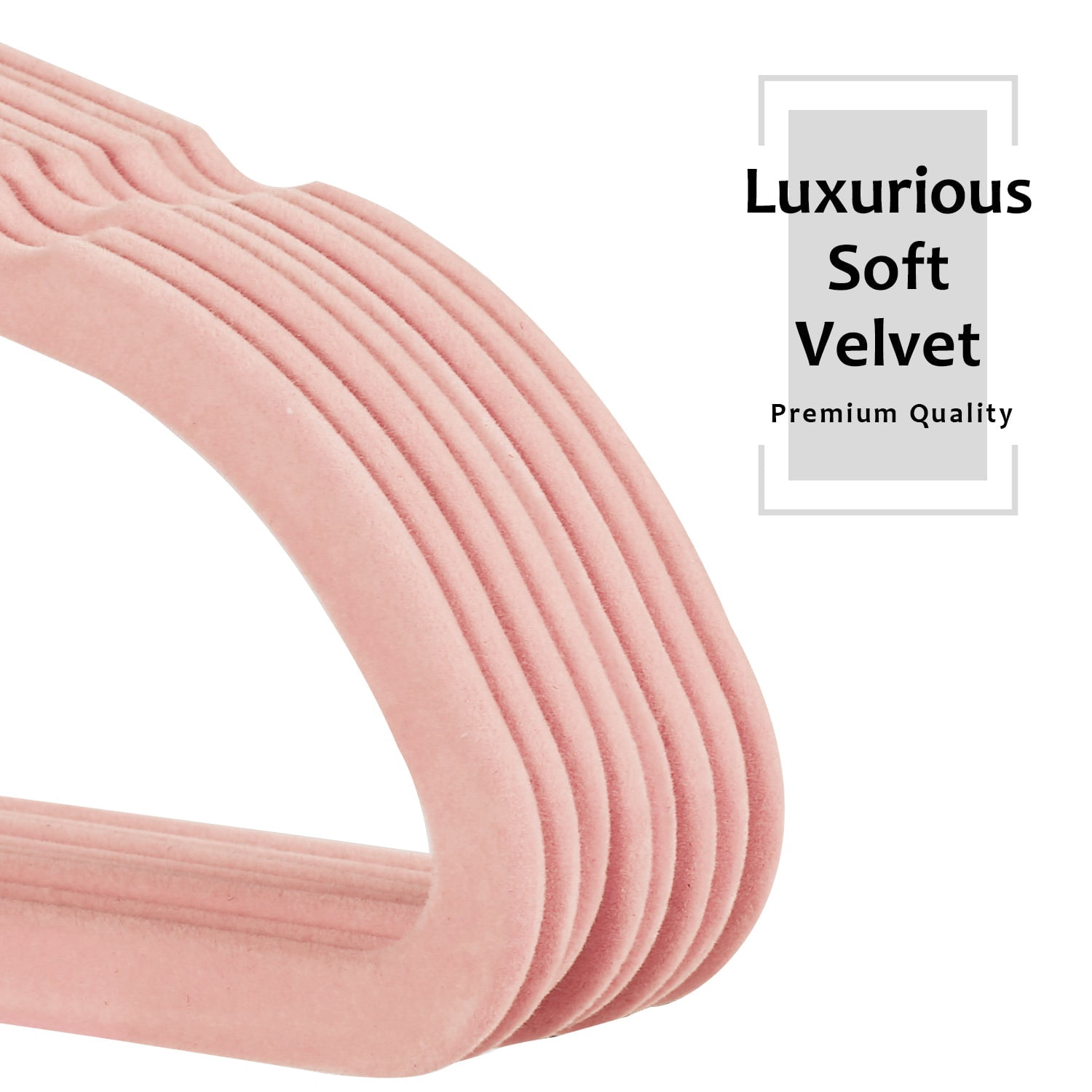 Katkuca Velvet Hangers 100 Pack, Non-Slip Clothes Hangers, Heavy Duty Hangers with 360 Rotating Hook, Slim Space Saving Suit Hangers for Clothes,Coat,Skirt,Pants, Pink