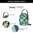 thumbnail image 5 of IAUYY Small Crossbody Bags for Women 15*21*8cm Leather Purses for Women Removable Strap with 3 Zipper Pocket Applicable to Birthday Gifts for Women,Green Triangle, 5 of 7