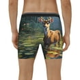 thumbnail image 4 of Salouo Peaceful Deer Lily Pond Pattern Men's Boxer Briefs, Soft & Breathable Underwear Elastic Waistband Briefs for Men,1-Pack, 4 of 7