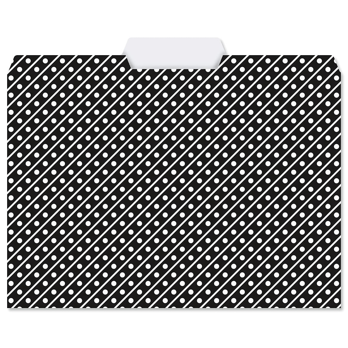 Current Elegant Black File Folders - Set of 24 (6 Designs) 1/3 Cut Staggered Tabs, Letter-Size