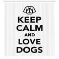 thumbnail image 3 of Ambesonne Keep Calm Shower Curtain, Words for Dog Lovers, 69"Wx84"L, Black White, 3 of 3
