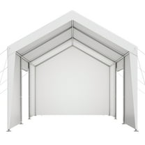 KFFKFF 12 x 20 FT Outdoor Car Canopy with Removable Sidewalls & Door, Heavy Duty Portable Outdoor Garage Carport, UV-Resistant Car Shelter for Automobiles, Boats, White