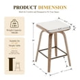 thumbnail image 3 of Guyou 26” Swivel Counter Height Bar Stools Without backrest, Upholstered Farmhouse Bar Stools with Footrest for Kitchen Island, Begie-Linen(Set of 2), 3 of 12