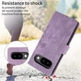thumbnail image 6 of Leather For Google Pixel 9a Case Orchids&Butterflies Embossed 3-card  Flip Wallet Leather Case With Card Holder Magnetic Closure  Phone Cases Cover,Purple,For Pixel 9a, 6 of 6