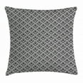 thumbnail image 1 of Damask Throw Pillow Cushion Cover, Symmetrical Damask Motif with Floral Elements Flowers and Leaves with Curves Image, Decorative Square Accent Pillow Case, 18 X 18 Inches, Black White, by Ambesonne, 1 of 2