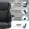 thumbnail image 4 of Executive Office Chair, High Back Faux Leather Ergonomic Office Desk Chairs with Wheels, 90-120° Rocking Managerial Swivel Home Computer Chairs with Flip up Arms Lumbar Support(Black), 4 of 9
