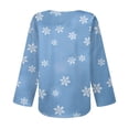 thumbnail image 4 of Camisas casuales de manga larga para mujer, suéter, túnica suelta, blusa con cuello en V y estampado de árbol de Navidad Fridja FKASFK1337, 4 of 4