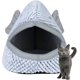 thumbnail image 2 of Acogedora casa para gatos, cúpula, acogedora cueva, perrera, cesta para perros, linda forma de pez, almohada para mascotas, casa para gatitos, cama pequeña para cachorros, gris S ER, 2 of 5