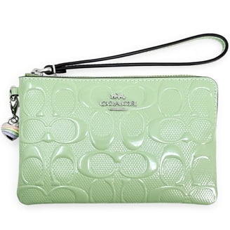 Coach Pebbled Leather Double Corner Zip Wristlet F87590 Carnation