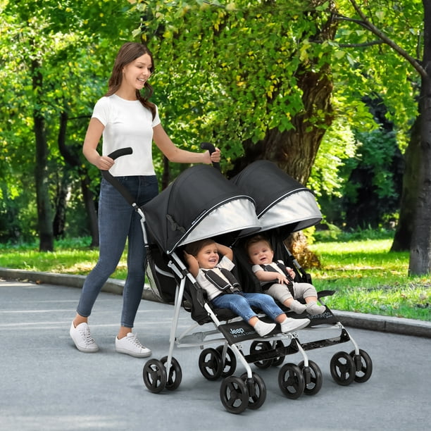 Jeep TurboGlyde Plus Side by Side Double by Delta Children, Black