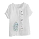 thumbnail image 4 of Vestidos Casuales Para Mujer, Blusas De Mujer De Moda Blusa tipo túnica informal de lino con estampado de peces del océano y botones de manga corta para mujer, 4 of 4
