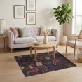 thumbnail image 3 of ODIKA 4'x6' Deep Floral Tones Vintage Elegance Washable Area Rug Intricate Botanical Pattern with Classic Charm for Home Office, Under Desk, Non-Slip Chair-Friendly, Flatwoven, 3 of 7