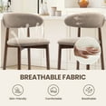 thumbnail image 3 of Mid Century Modern Kitchen Bar Stools Set of 4, Counter Height Stools with Curved Back and Wooden Frame,Upholstered Seat Camel, 3 of 9