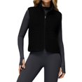 thumbnail image 2 of Chaleco de Mujer Sin Mangas, Chaqueta de Invierno de Forro Suave, Cuello Alto, de Cremallera y Bolsillo Negro L, 2 of 10