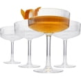 thumbnail image 1 of Set de 4 Copas Bluelander, Copas de Cristal, Capacidad de 280 ml, Diseño de Líneas, 1 of 6
