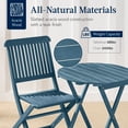thumbnail image 4 of Best Choice Products 3-Piece Acacia Wood Bistro Set, Folding Patio Furniture w/ 2 Chairs, Table - Slate Blue, 4 of 8