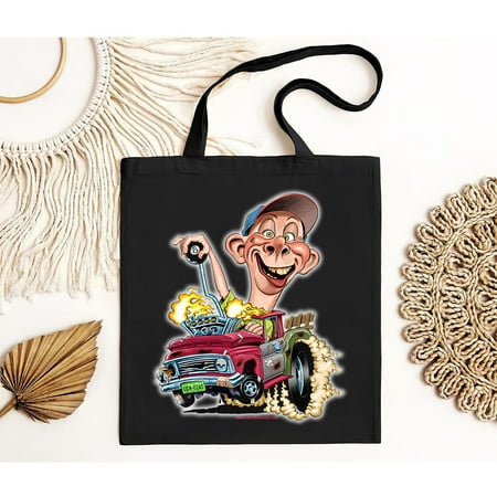 vintage Jeff Dunham Bubba J Hot Rod Pick Up Truck Bag Gift Black Tote Bag-TH41801