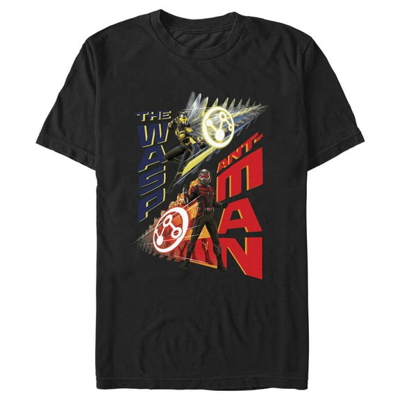 Men's Ant-Man and the Wasp: Quantumania Action Poses  Graphic Tee Black Large