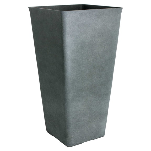 Algreen Products 47233 13 x 25 in. Acerra Planter, Square Taper - Grey Stucco