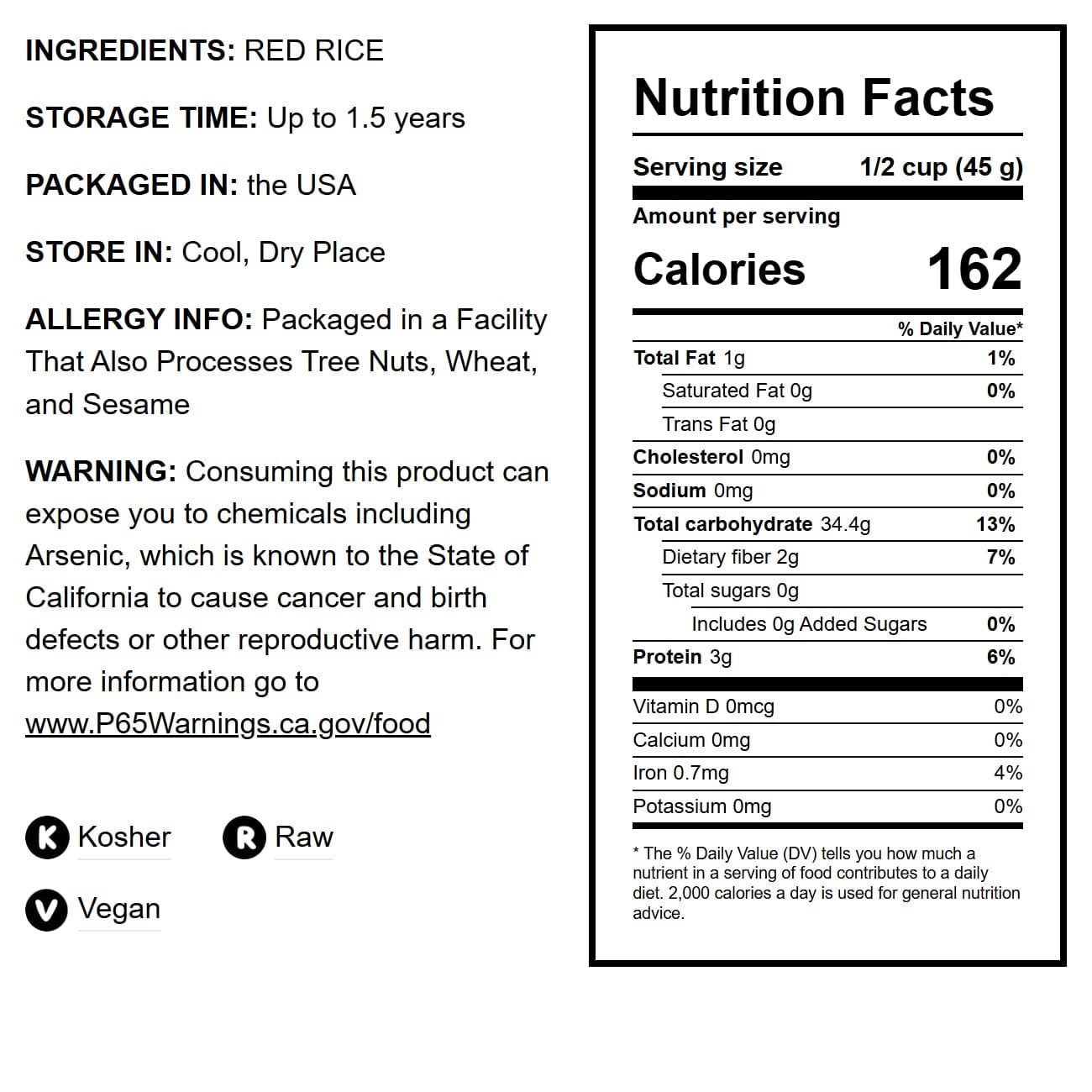 Red Rice, 12 Pounds — Kosher, Raw, Vegan — by Food to Live