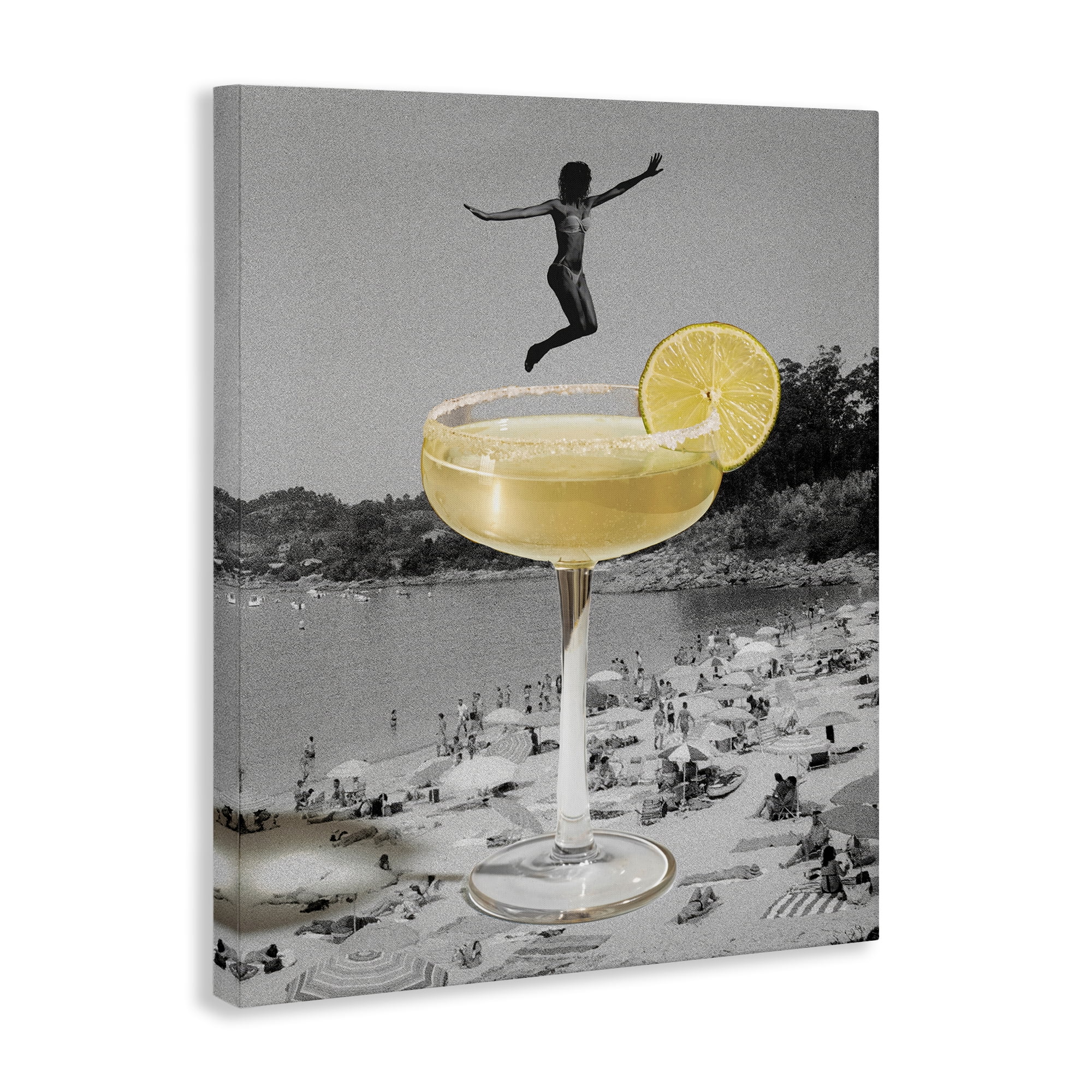Stupell Industries Swimming in Cocktail Food & Beverage Painting Wrapped Canvas Art Print Wall Art, 30 x 40