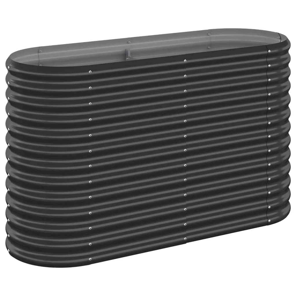 vidaXL Garden Raised Bed Powder-coated Steel 130.7"x15.7"x26.8" Anthracite