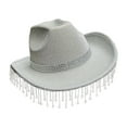 thumbnail image 3 of Cowboy Hat Cowgirl Sombrero de sombrero de decoración de la foto con borde con borde para la fiesta de la boda Fiesta de rendimiento Halloween Outdoor, 3 of 8