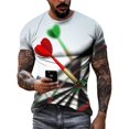 thumbnail image 1 of Nouveaux T-Shirts Graphiques 3D Cool Jeu de Fléchettes Mode Été Hommes Personnalité Imprimée Tendance Décontractée Col Rond Manches Courtes, 1 of 5