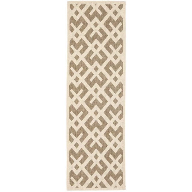 Safavieh Courtyard Brown Indoor Outdoor Rug - Runner 2'4" x 14'