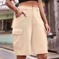 thumbnail image 3 of Y2k pantalones cortos de mezclilla para mujer, verde militar, Retro, verano, bolsillos grandes, pantalones vaqueros Cargo, pantalones cortos de moda urbana para ciclismo, 3 of 5