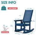 thumbnail image 4 of Hidpriva Outdoor Rocking Chair, Oversized HDPE Weather Resistant Porch Rockers for Outside Deck Balcony Front Backyard, Blue, 4 of 8