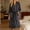 Gray, variant on Womens Contrast Piping Lapel 3/4 Sleeve Flannel Fleece Bath Robe Belted Mid Length Soft Warm Casual Home Spa Loungewear Robe Green Free Size
