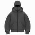 thumbnail image 2 of Godom Women Hoodie Winter Double Layer Hooded Sweatshirt with Zipper, Fleece-Lined Hip-Hop Hoodies, 2 of 5