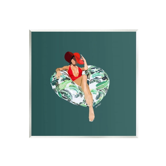 Stupell Industries Stylish Woman Pool Float Graphic Art Unframed Art Print Wall Art, Design by Amelia Noyes