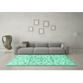 thumbnail image 3 of Ahgly Company Machine Washable Indoor Rectangle Persian Turquoise Blue Traditional Area Rugs, 2' x 5', 3 of 4