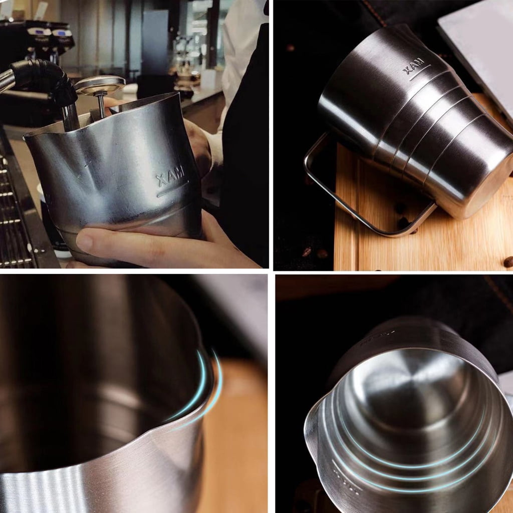 Professional 900ml Stainless Steel Milk Frothing Pitcher Ergonomic Handle For Coffee Latte Art Frothing Cup with Scale