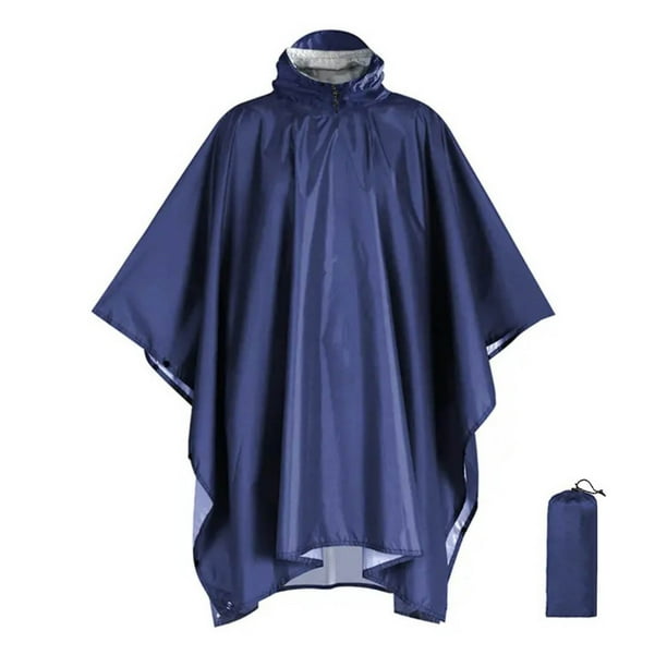 Capa de color sólido para mujer, impermeable totalmente cerrado, impermeable de poliéster para senderismo al aire libre para adultos, poncho de poliéster para mujer