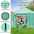 thumbnail image 5 of 13.1' x 13.1' x 8.6' Walk-in Greenhouse for outdoors, Hexagonal Heavy-Duty Metal Frame Greenhouse with 160g PE Cover, Roll-Up Door and Window, Easy Setup Garden Patio Green House Kit, 5 of 8