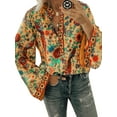 thumbnail image 1 of Uhndy Womens Boho Long Sleeve Blouse Floral Print Buttons For Closure Pullover T Shirt Ladies Autumn Casual Loose Kaftan Tops Basic T Shirt Top Plus Size Orange,S, 1 of 3